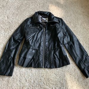 SUPER CUTE girls pleather Sugarfly jacket small
